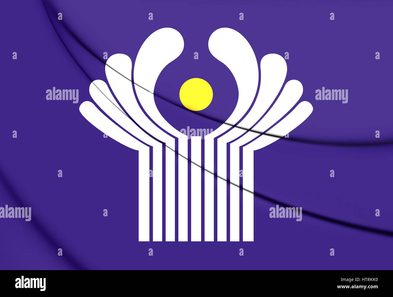 Gemeinschaft unabhängiger Staaten Flagge. 3D Illustration. Stockfoto