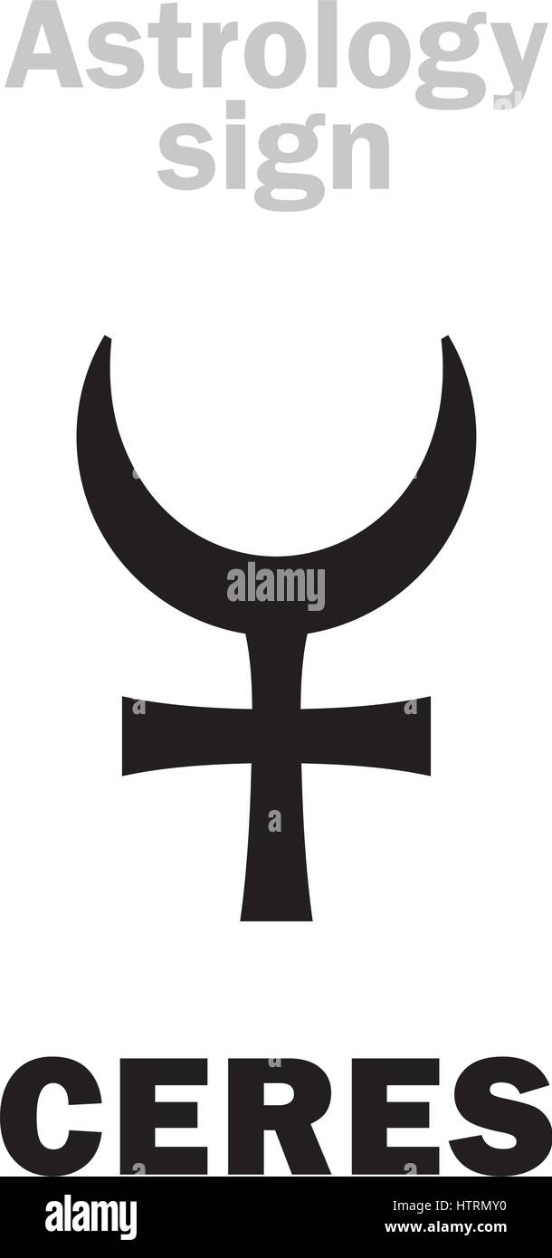 Astrologie Alphabet Ceres Demeter Kleine Planeten Wichtigsten Asteroiden Hieroglyphen Charakter Zeichen Einzelnes Symbol Stock Vektorgrafik Alamy