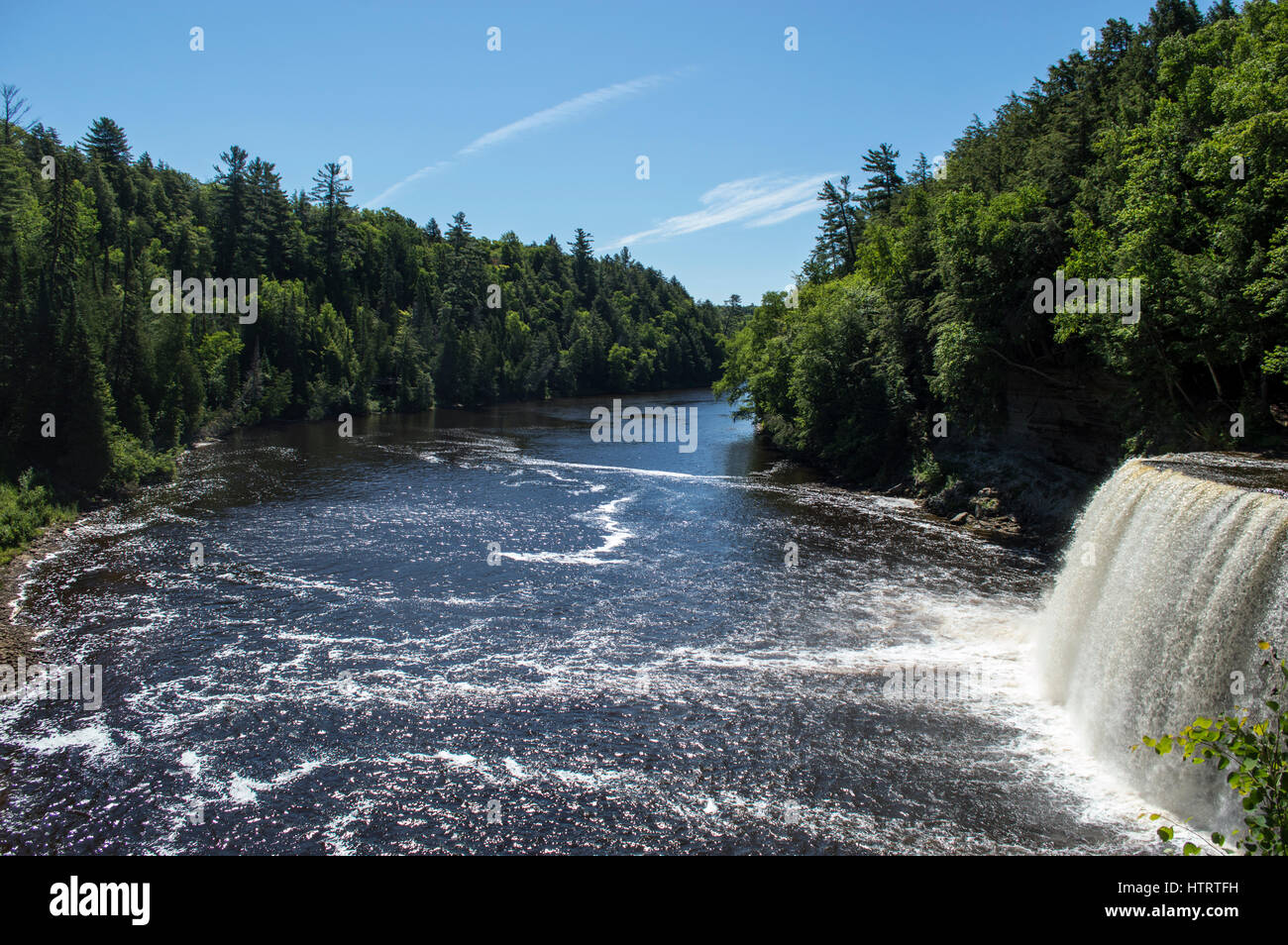 Großen Wasserfall, Tahquamenon Falls in obere Halbinsel von Michigan Stockfoto