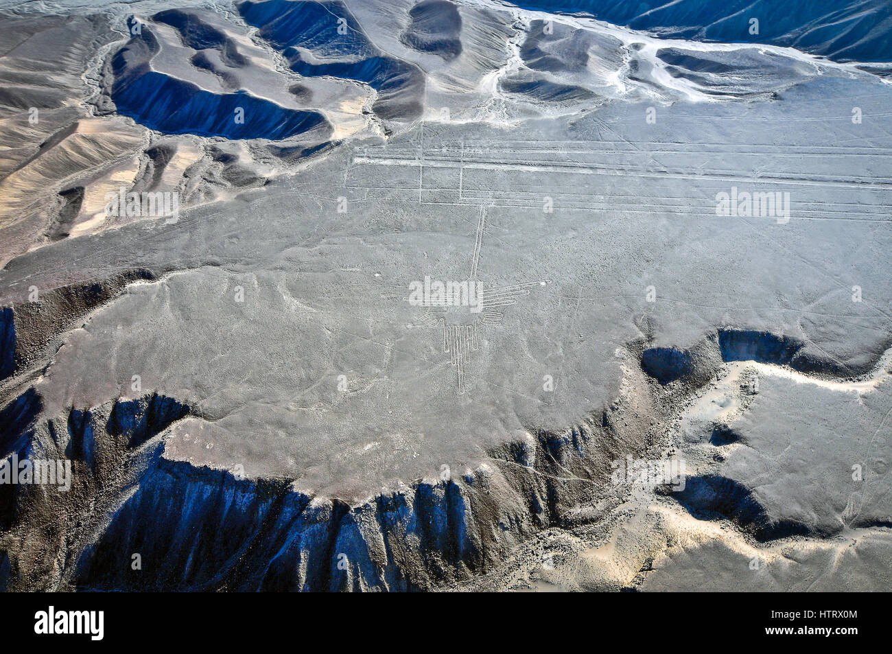 Die erstaunlichen Nazca-Linien aus der Luft. Stockfoto