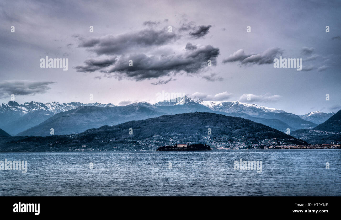 Ruhig und friedlich Lago Maggiore in Italien. Stockfoto