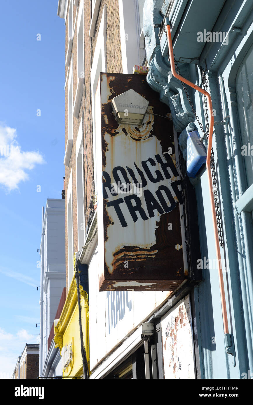 Rough Trade Plattenladen Signoff Portobello Road, West London, UK Stockfoto