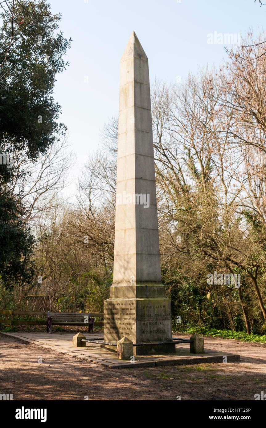 Schottische politische Märtyrer-Denkmal auf dem Nunhead Cemetery in London.  DETAILS IN DER BESCHREIBUNG. Stockfoto