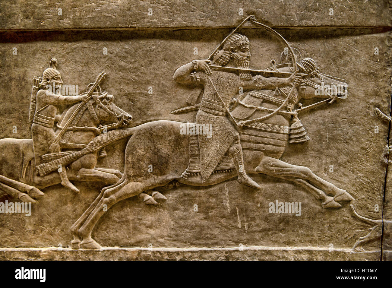 Assyrischen Relief Skulptur Panel von Ashurnasirpal Löwenjagd. Von Ninive Norden Palace, Irak ...