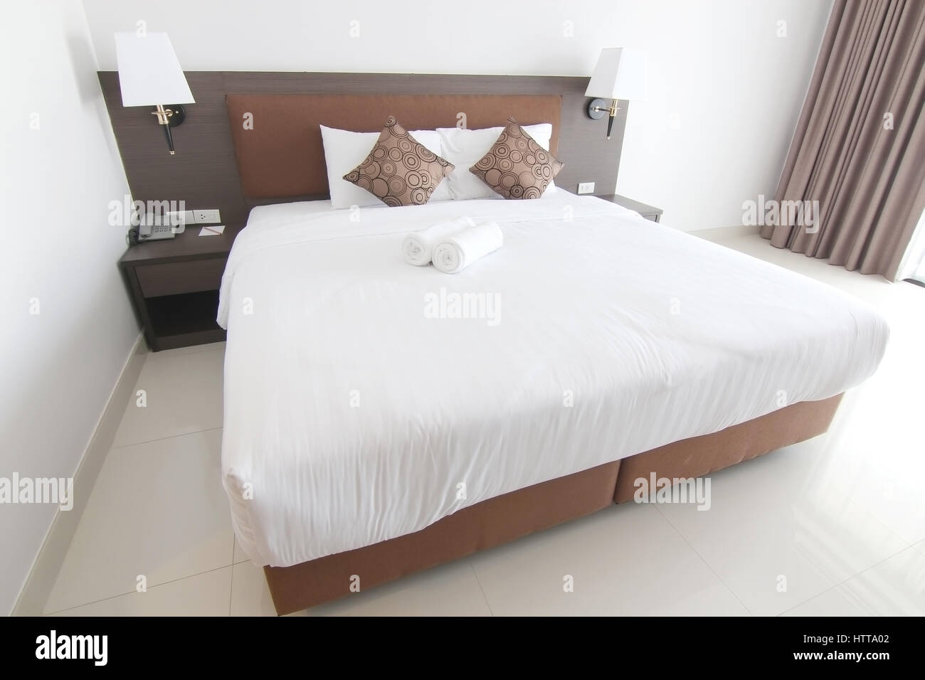 Bett Zimmerdekoration für Zuhause oder im hotel Stockfoto