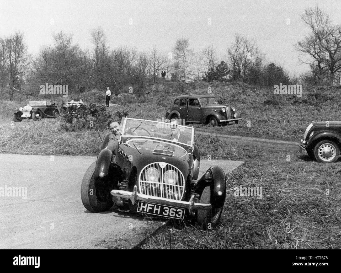 Healey Silverstone, G.J.E. Dixon. London wenig Rallye 18. April 1953 Stockfoto
