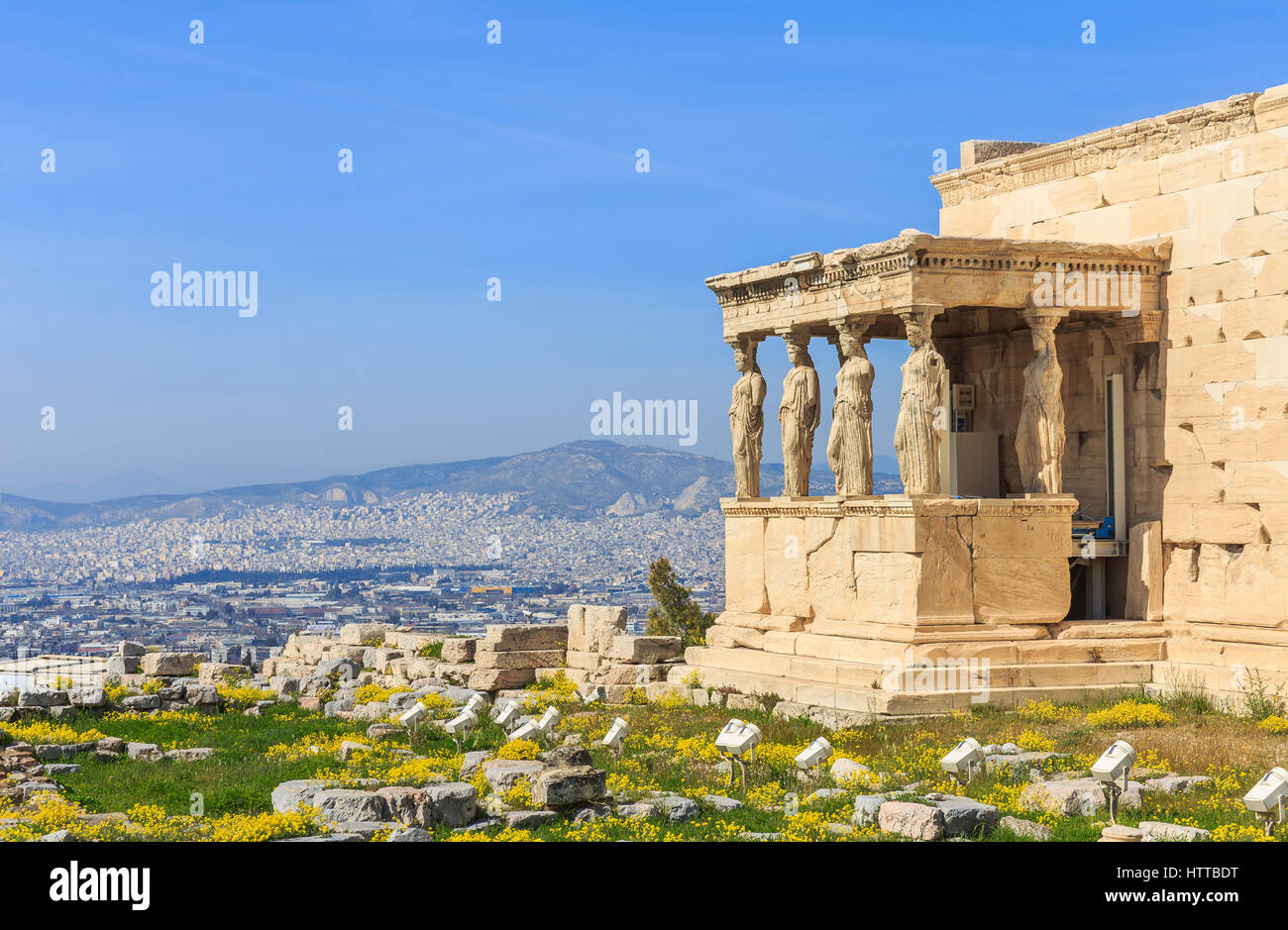 Ruinen der alten Tempel auf der Akropolis Stockfoto
