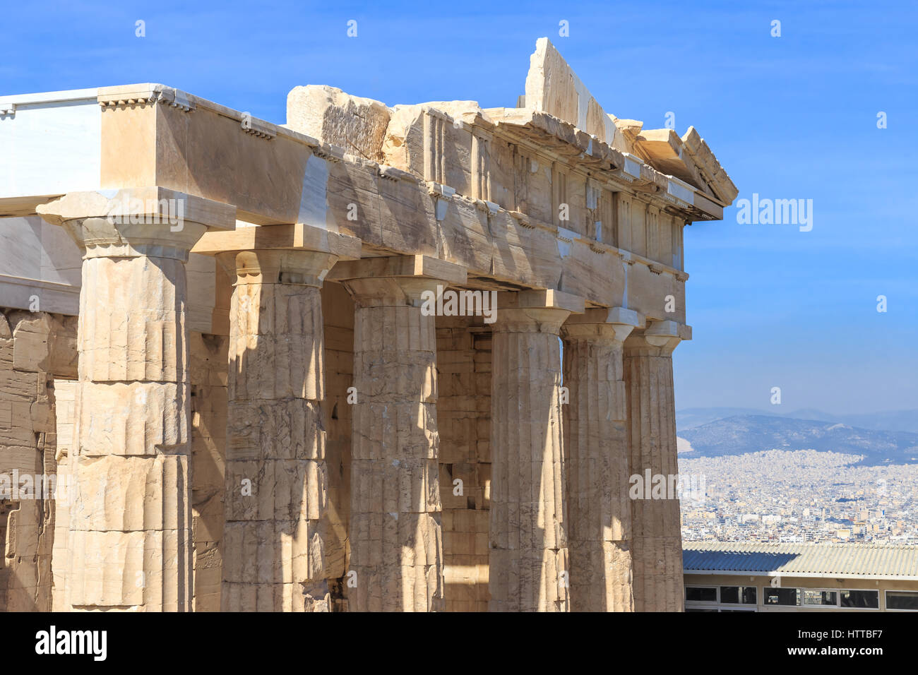 Ruinen der alten Tempel auf der Akropolis Stockfoto
