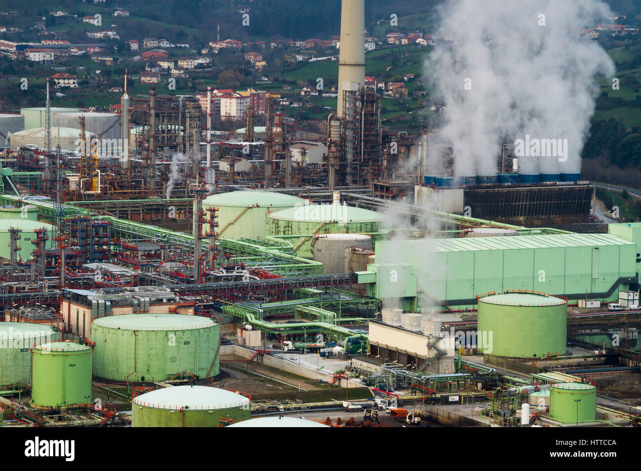 Öl-Raffinerie. Stockfoto