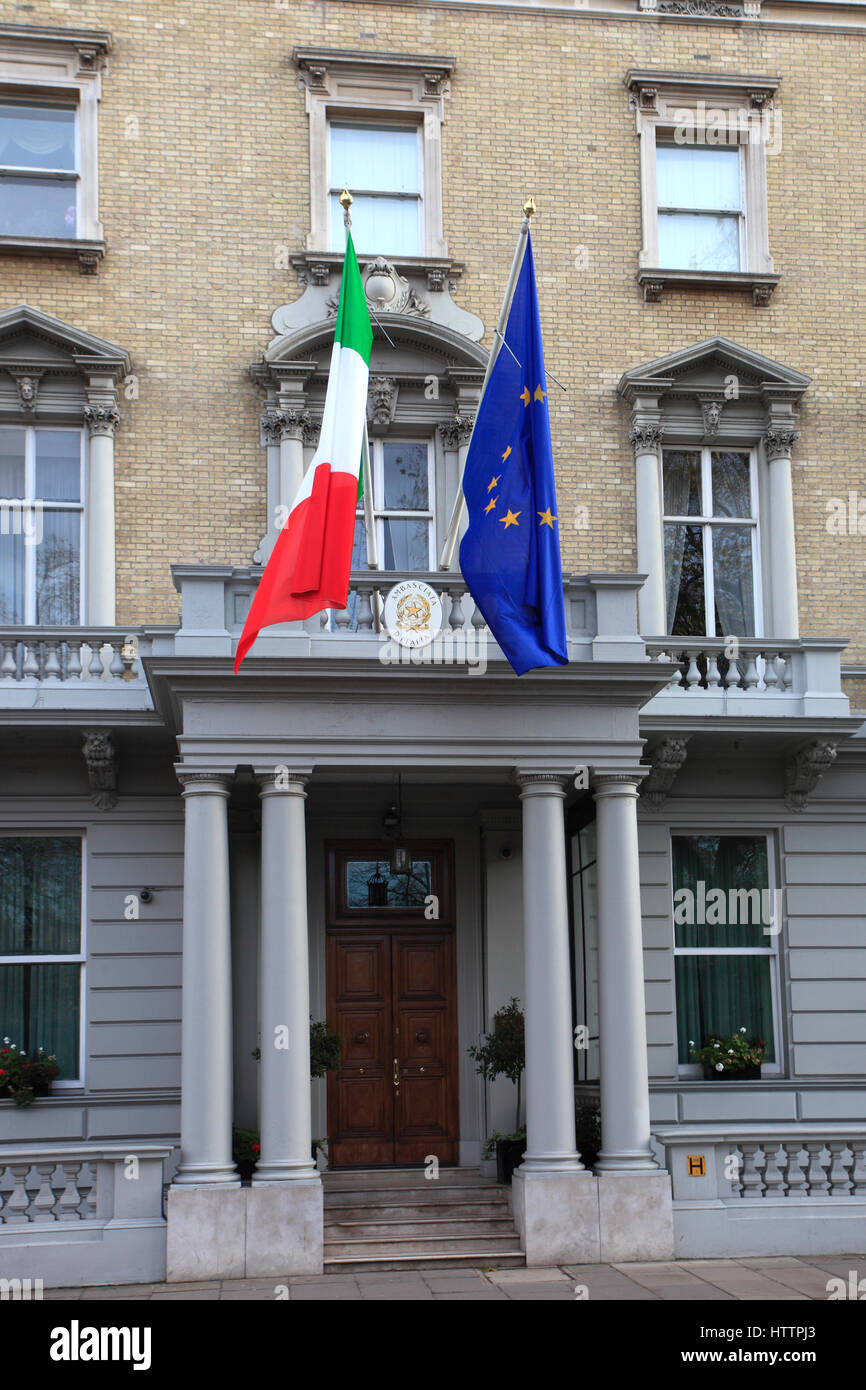 Italienische Botschaftsgebäude, Grosvenor Square, Mayfair, London Stockfoto