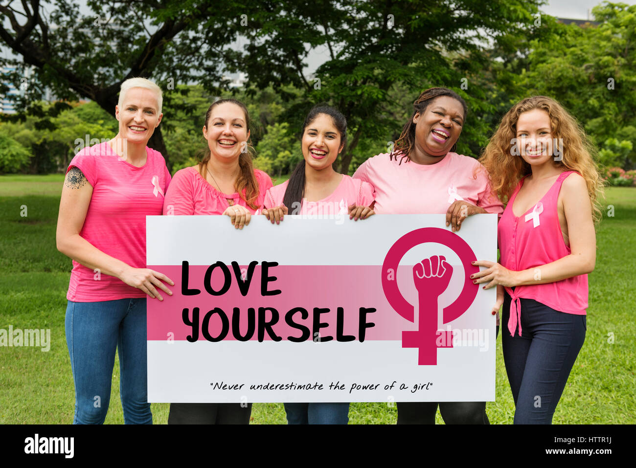 Frauen-Mädchen-Power-Feminismus-Chancengleichheit-Konzept Stockfoto