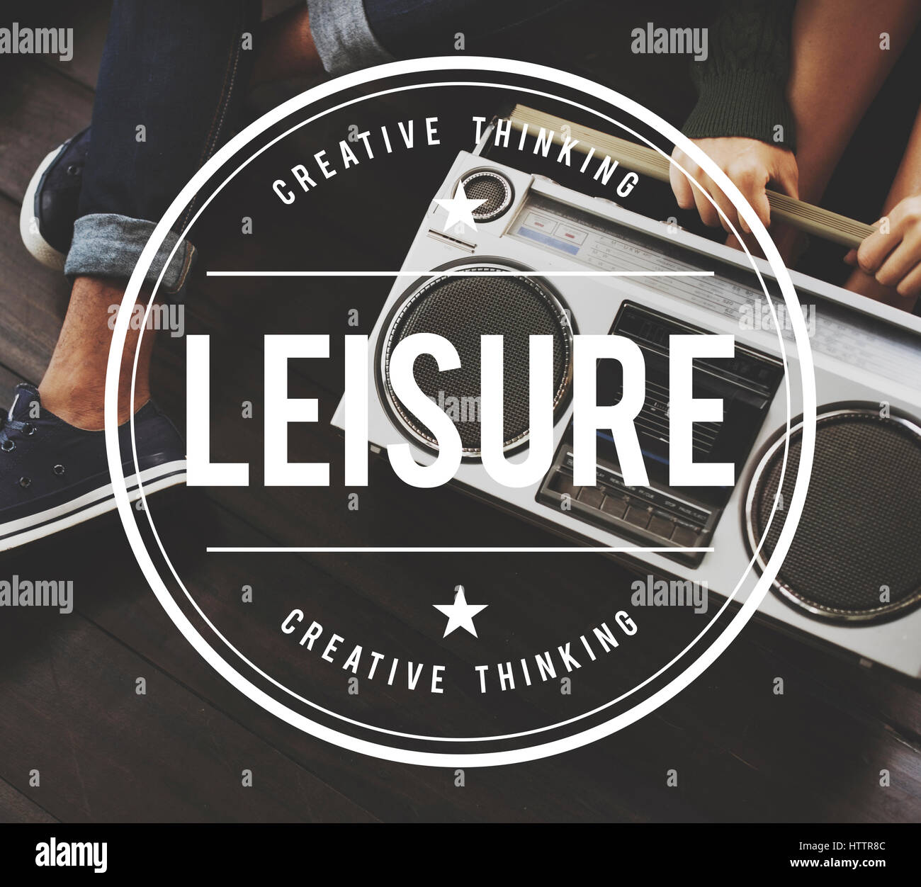 Freizeit Vintage Vector Grafikkonzept Stockfoto