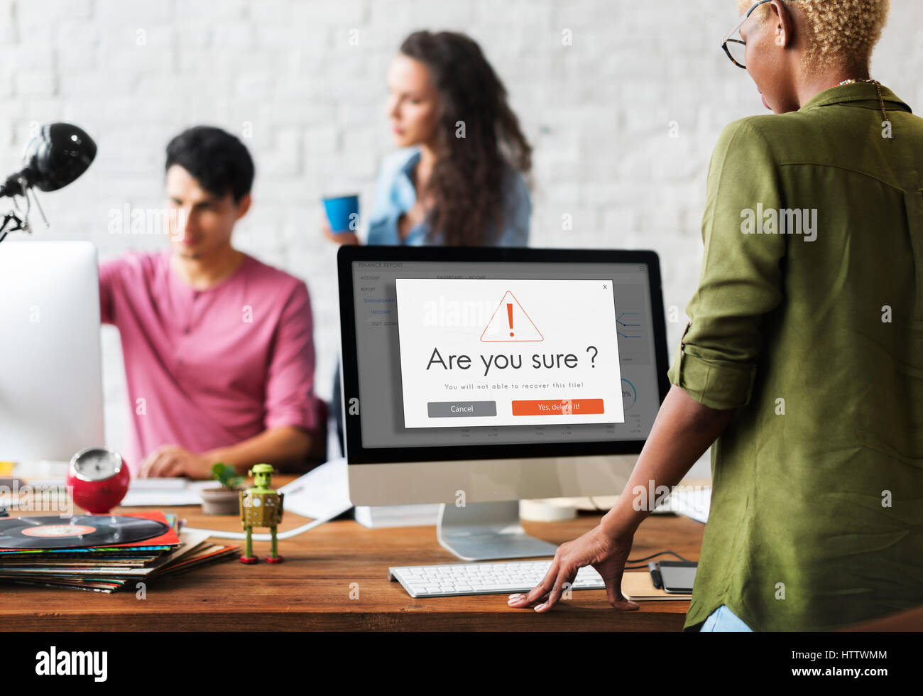 Sind Sie sicher, dass Warnung Warnung Stockfoto