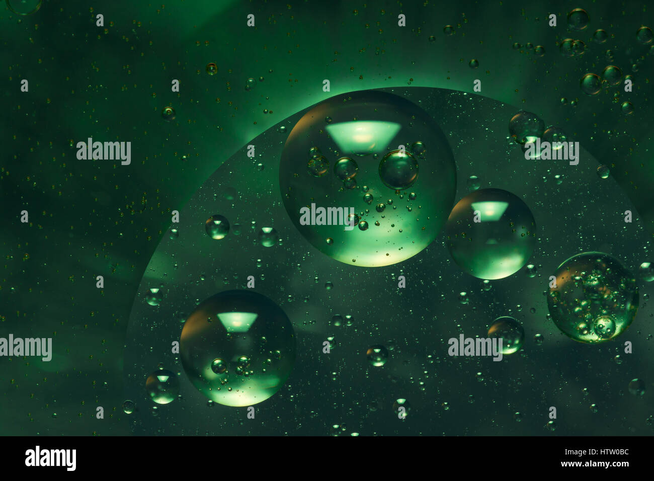 Welt der Luftblasen - grün Stockfoto