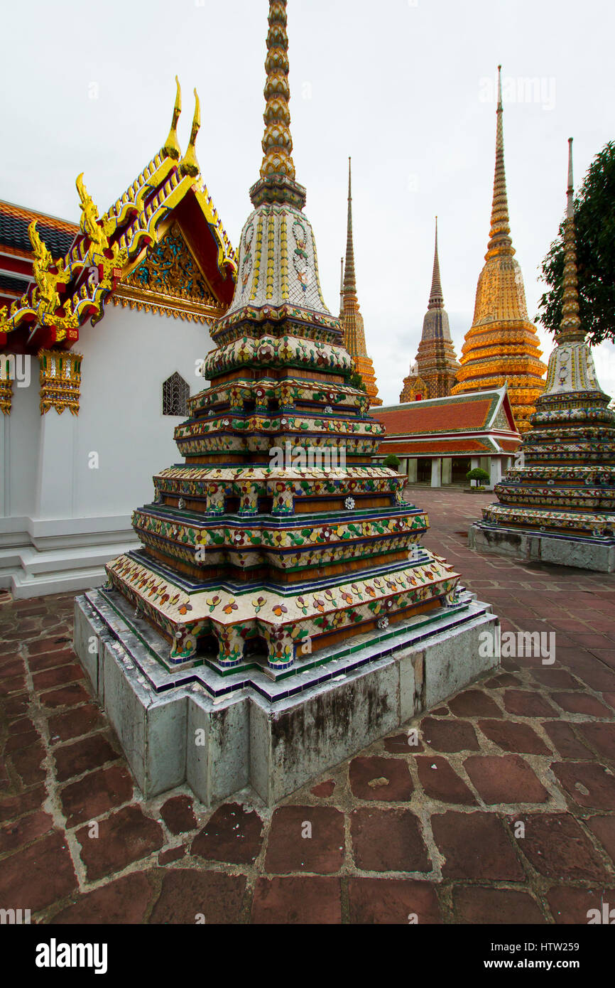 Chedi. Wat Pho Tempel. Bangkok, Thailand. Stockfoto