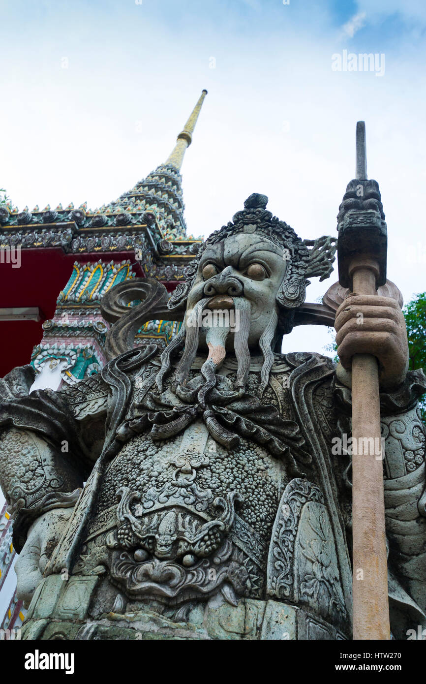 Stone Giant. Wat Pho Tempel. Bangkok, Thailand. Stockfoto