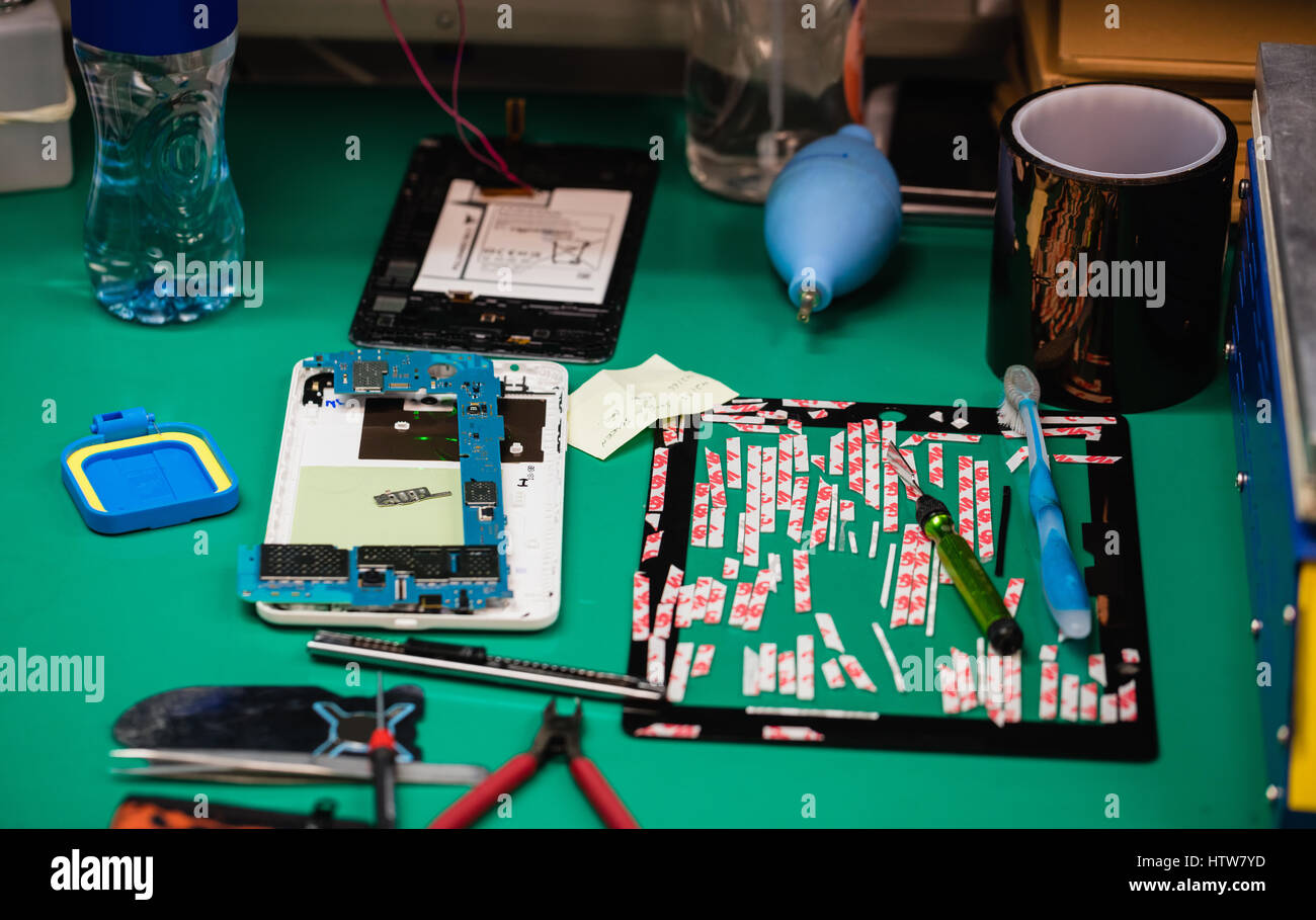 Digital-Tablette-Reparatur-Center Stockfoto