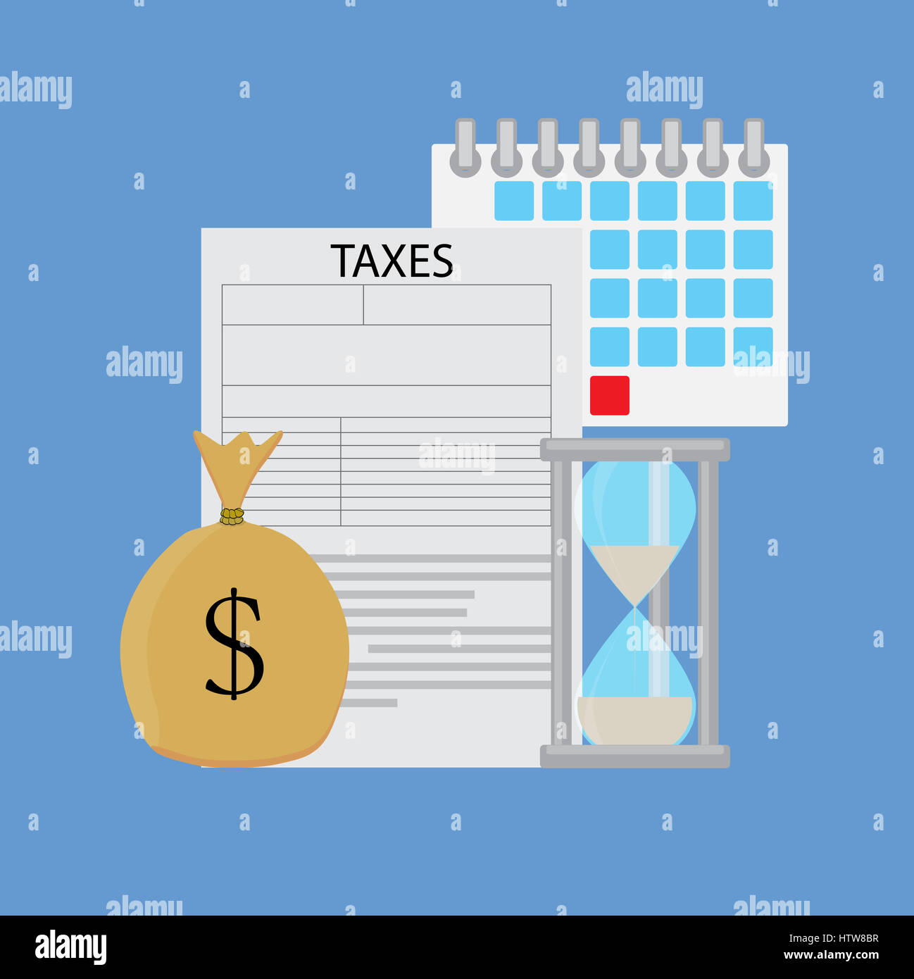 Zahlung von Steuern. Dokument, die Banken zu finanzieren, Vektor-illustration Stockfoto