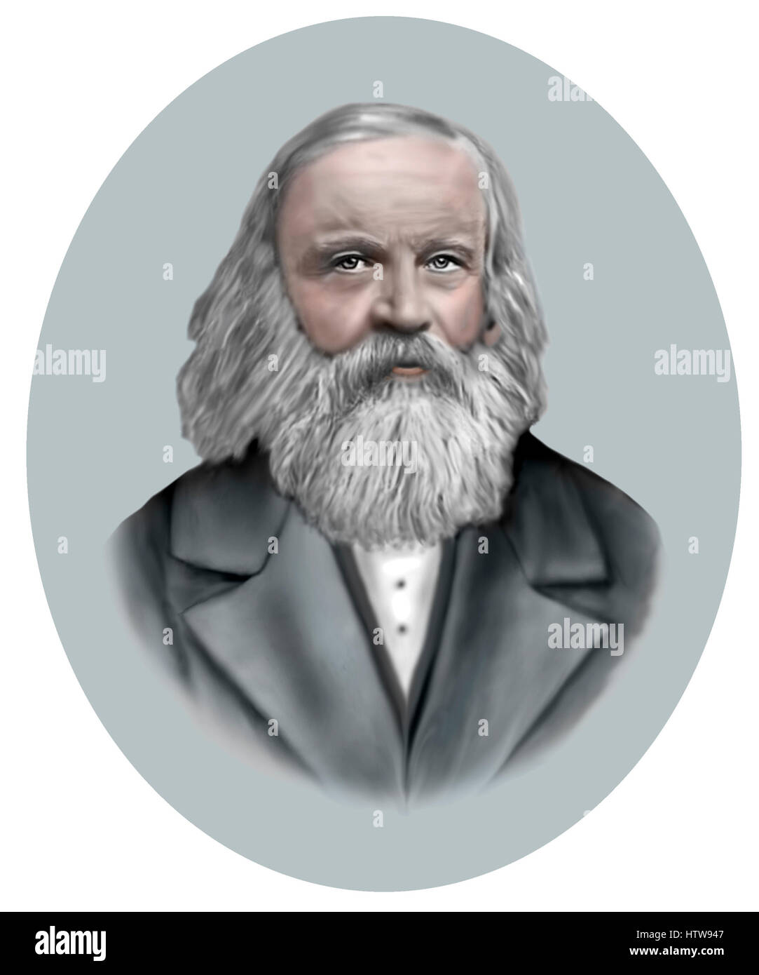 Dmitri Ivanovich Mendeleev, 1834-1907, russischer Chemiker, Physiker, Erfinder Stockfoto