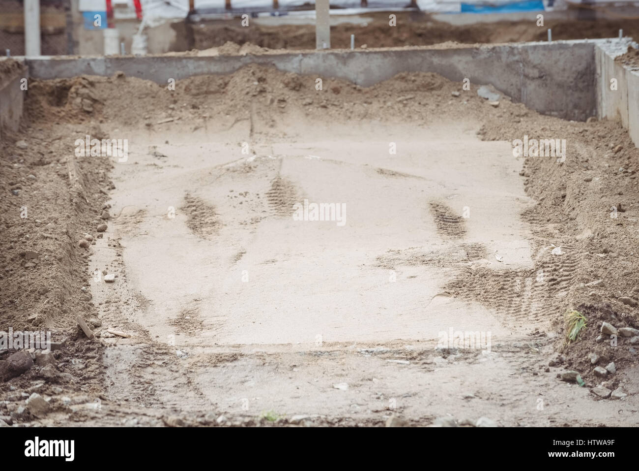 Schlamm auf Baustelle Stockfoto