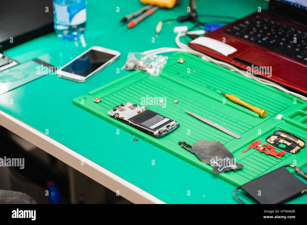 Handy-Reparatur-Center Stockfoto