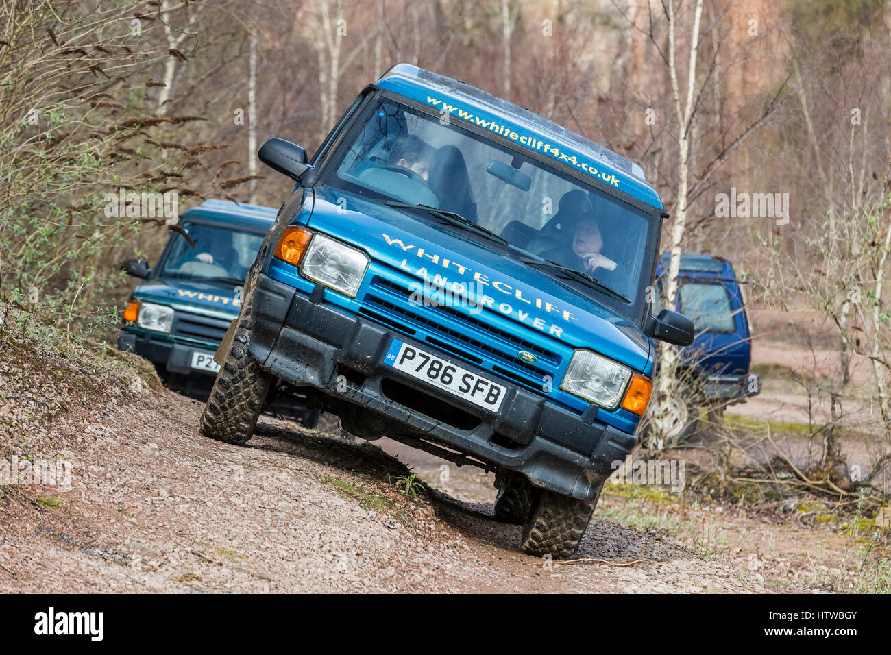 Allradantrieb Erfahrung in Wye Tal und Wald von Dean Tourismus Verband Mitglieder Whitecliff 4x4 Off Road. Stockfoto