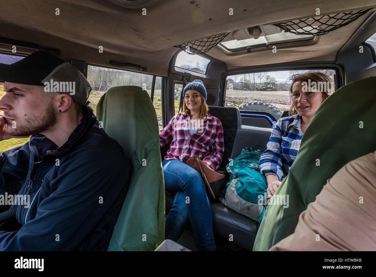 Fabelhafte UK Blogger besuchen Wye Valley und Wald von Dean Tourism Association Mitglieder am schießen DBC, Whitecliff 4 x 4 und Puzzlewood. Stockfoto