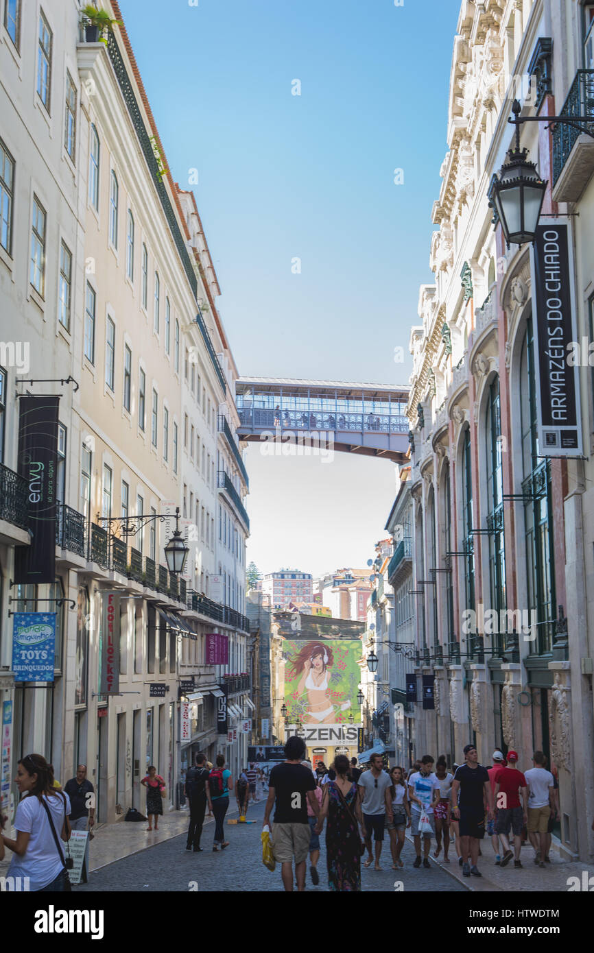 Rua do Carmo, Chiado, Lissabon, Portugal Stockfoto
