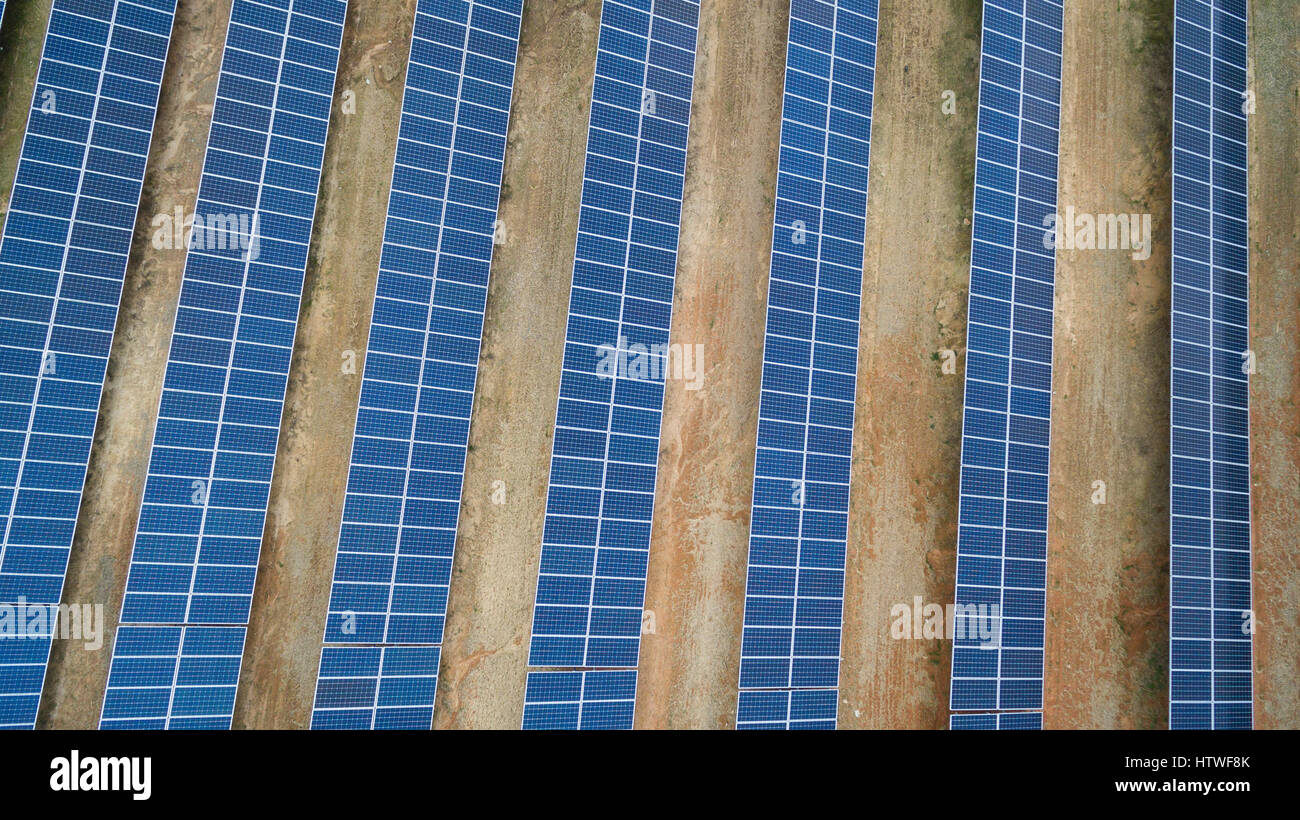 Sonnenkollektoren im Array erfassen von Sonnenlicht in grüne Energien umwandeln. Es ist sauber. Keine Verschmutzung und kein Lärm. Stockfoto Sonnenkollektoren im Array erfassen von Sonnenlicht in grüne Energien umwandeln. Es ist sauber. Keine Verschmutzung und kein Lärm. Stockfoto