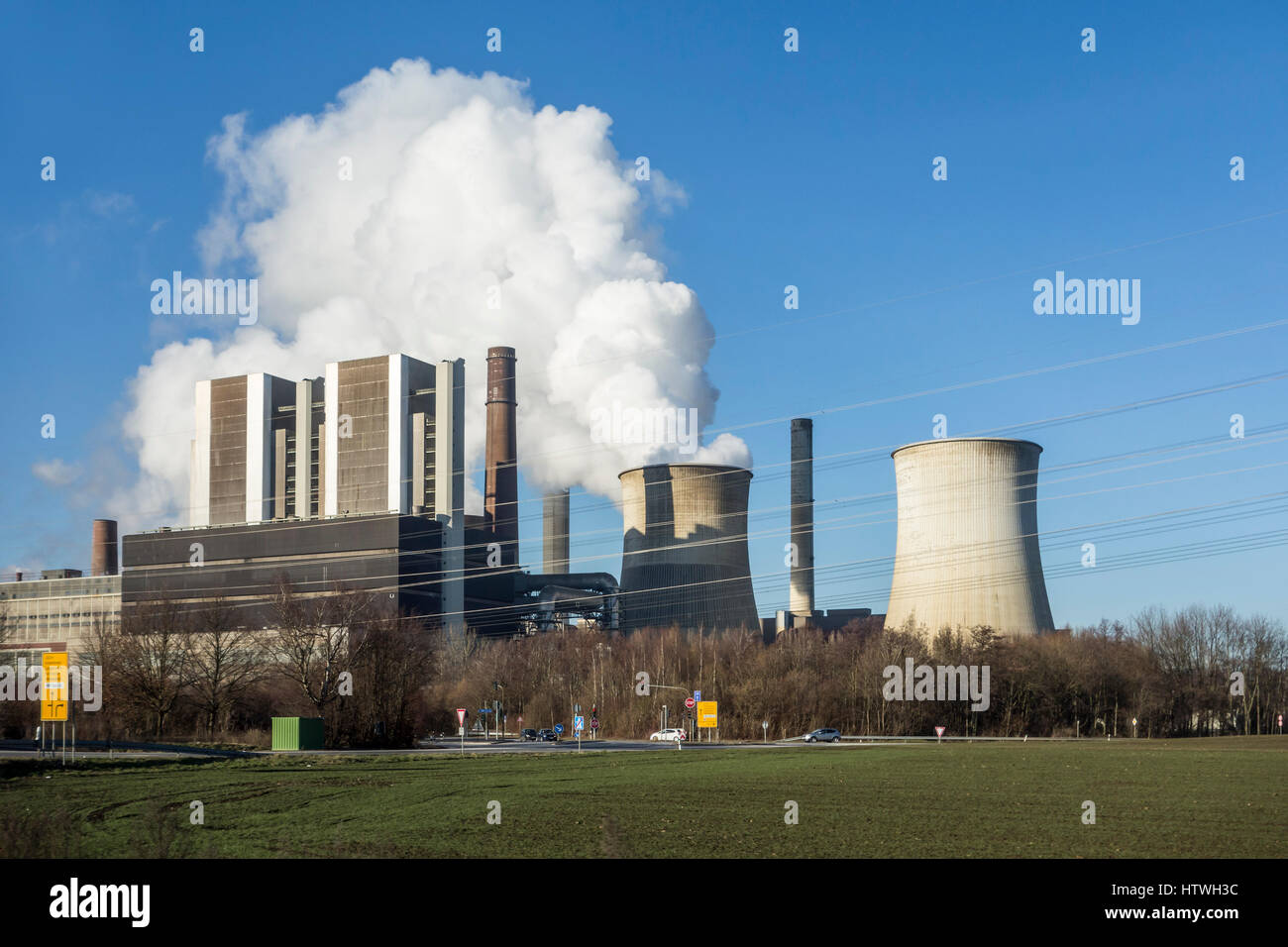Braunkohlekraftwerk Weisweiler RWE / Kraftwerk Weisweiler in Eschweiler, NRW / Nordrhein-Westfalen, Deutschland Stockfoto