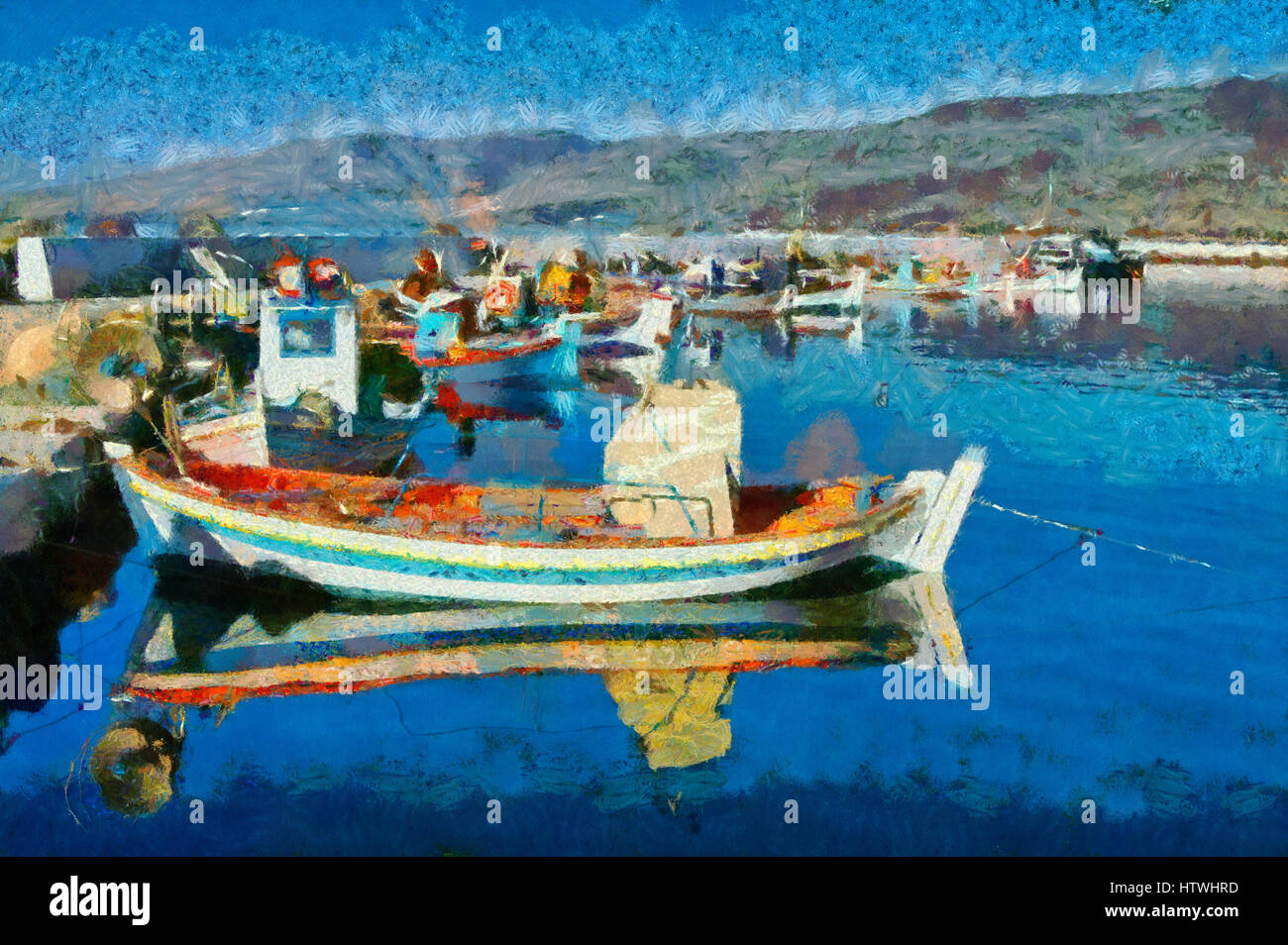 Skala Kallonis Hafen in Lesbos Insel, Griechenland Stockfoto