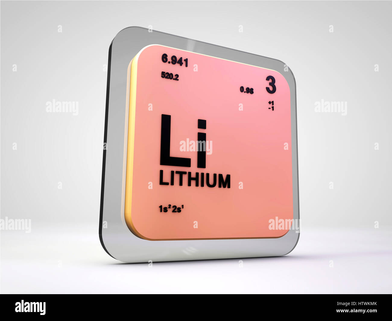 Lithium Li Chemisches Element Periodensystem 3d render