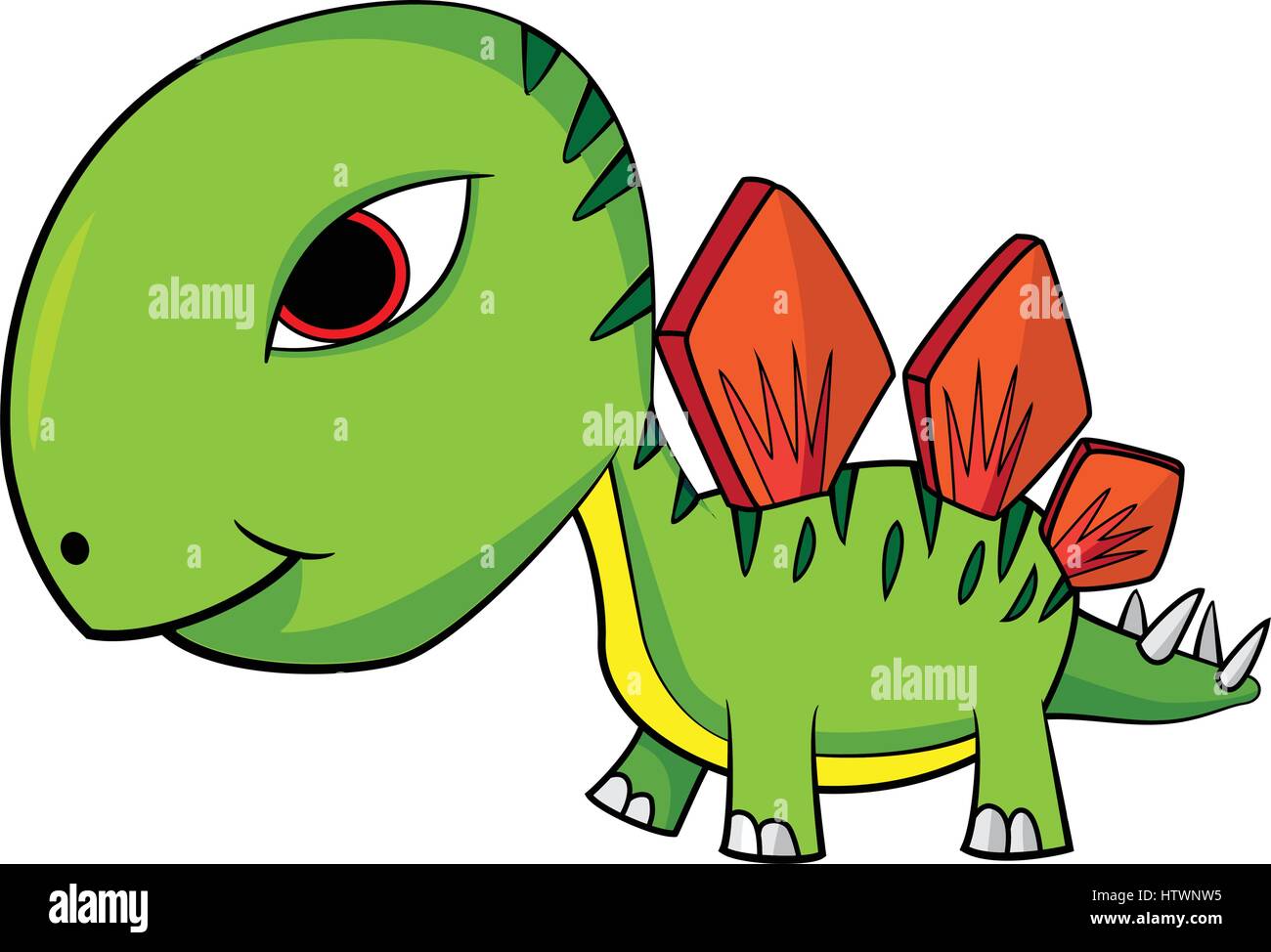 Illustration von niedlichen Cartoon Baby Stegosaurus Dinosaurier. Vektor EPS 8. Stock Vektor