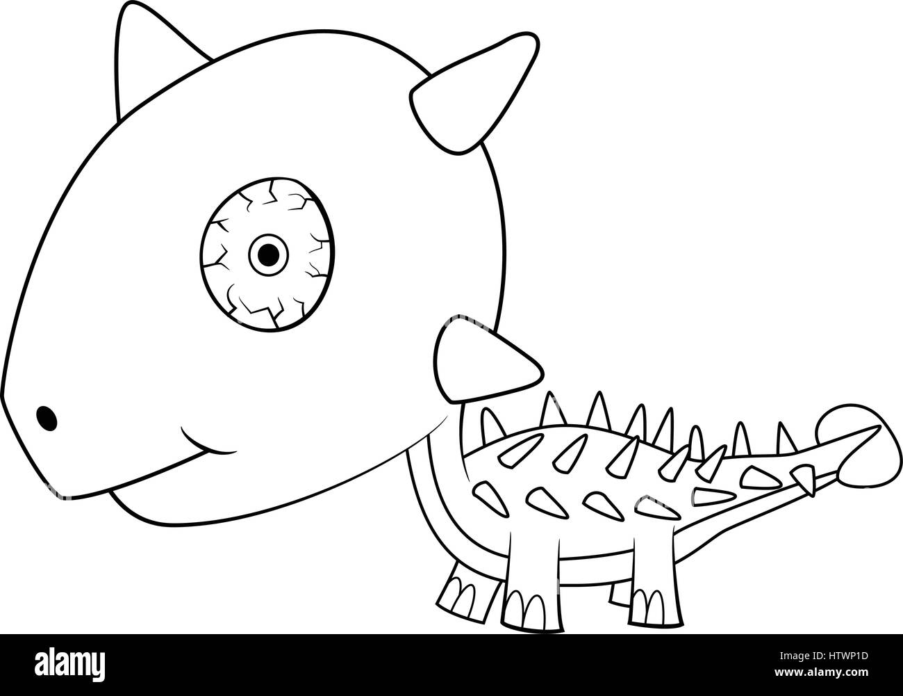 Illustration von niedlichen Cartoon Baby Ankylosaurus Dinosaurier. Vektor EPS 8. Stock Vektor