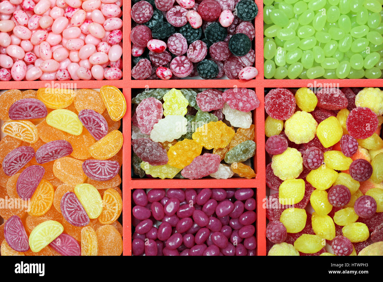 Bunte Süßigkeiten Hintergrund. Stockfoto