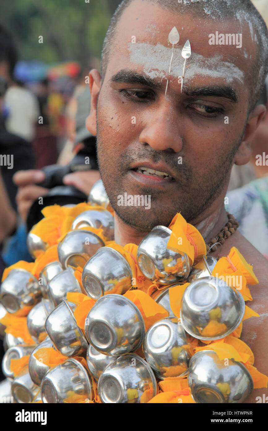 Malaysia, Penang, Thaipusam, hinduistische Festival, Kavadi Träger, Mann, Menschen, Stockfoto