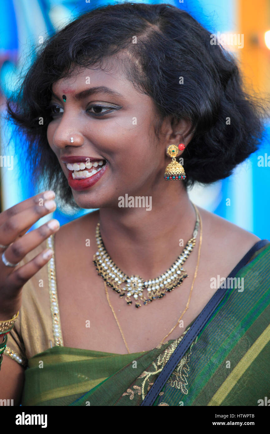Malaysia, Penang, Thaipusam, hinduistische Festival, Frau, Porträt, Stockfoto