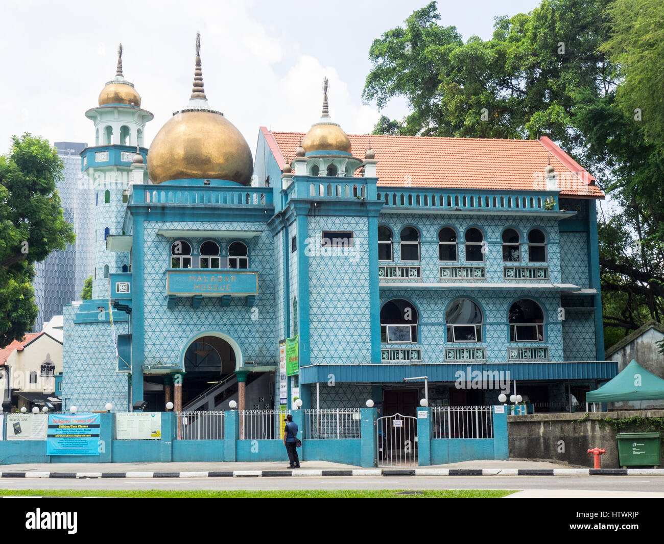 Malabar Muslim Jama-Ath Moschee in Singapur. Stockfoto