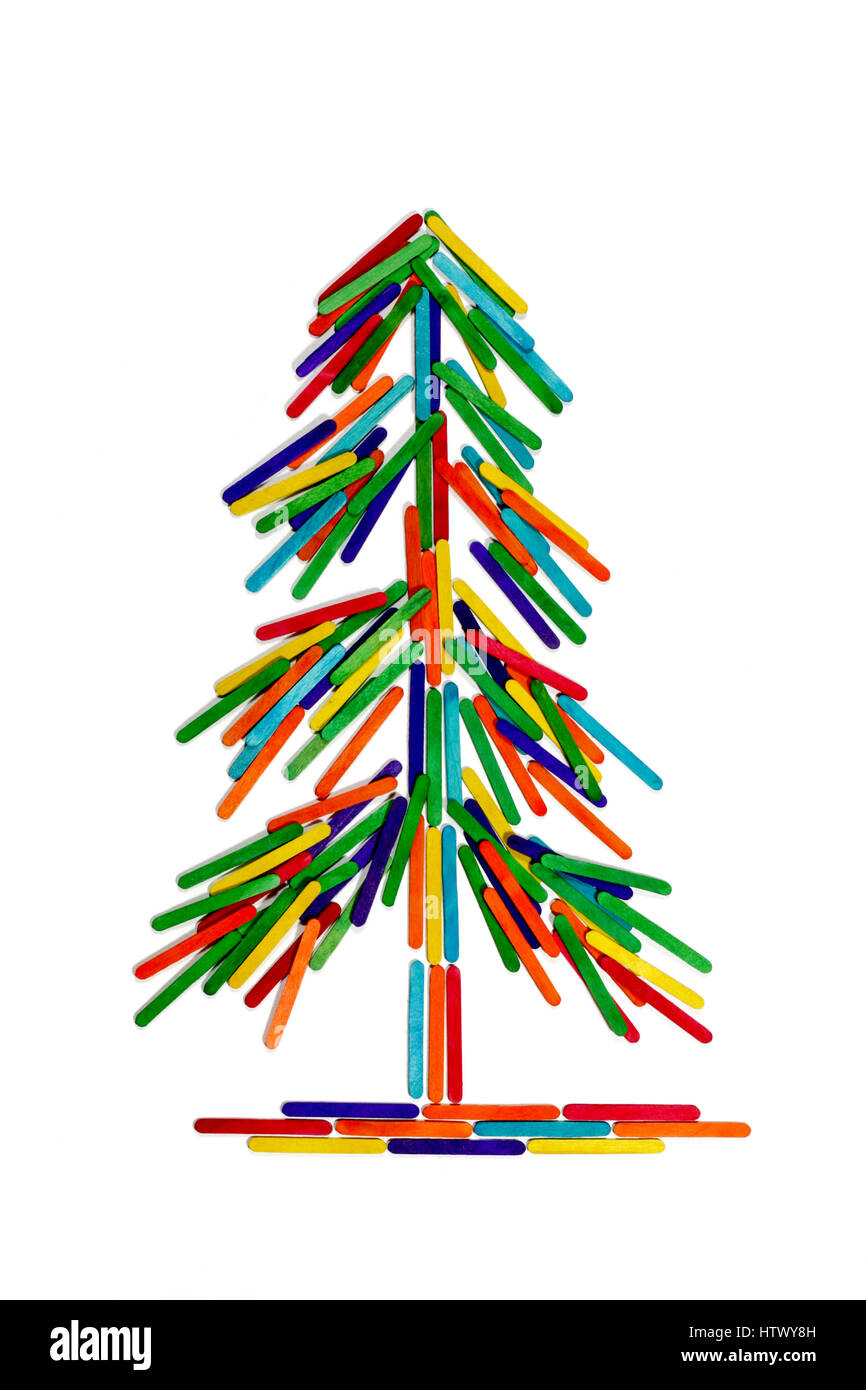 Bunte Weihnachten Tannenbaum veranschaulicht das Konzept der Natur, Wildnis und Wäldern. Stockfoto
