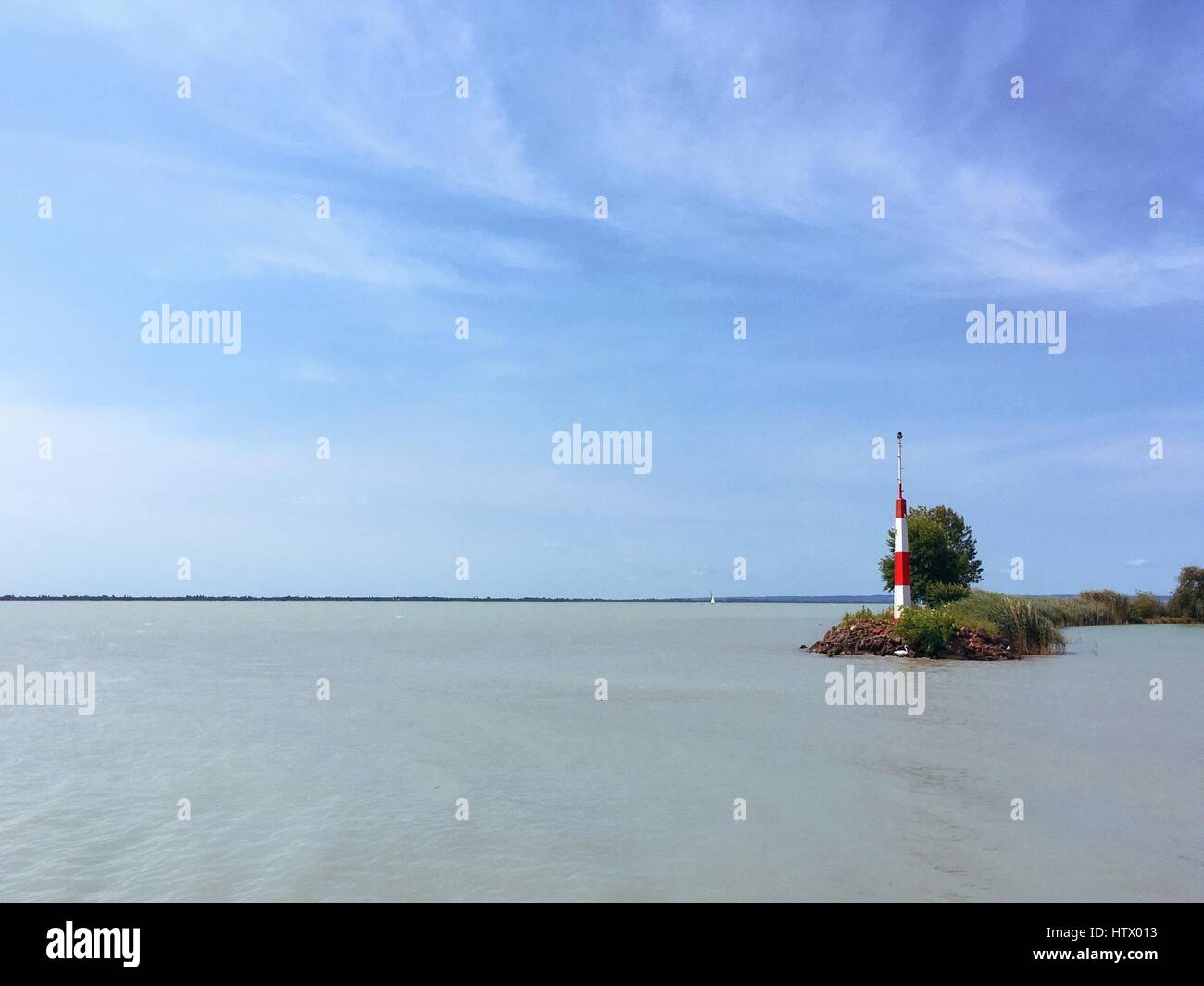 Leuchtturm am Plattensee, Ungarn Stockfoto