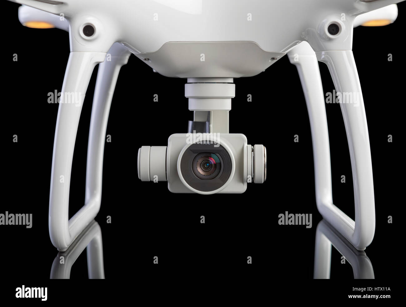 Hubschrauber-Drohne mit Kamera. Studio gedreht. Stockfoto
