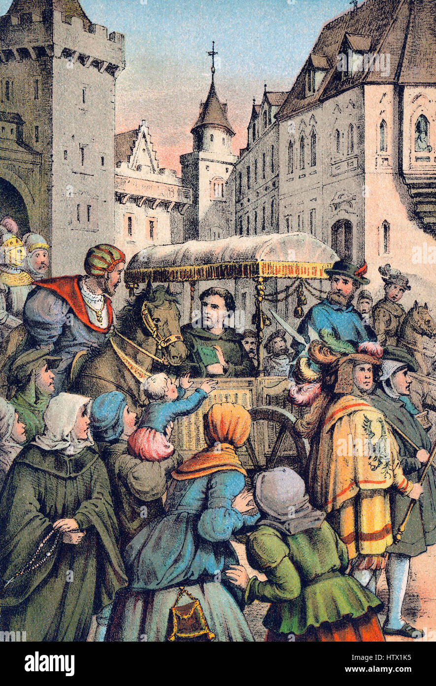 Martin Luther in der imperialen Diät oder Reichstag zu Worms, Wormser, 1521 Stockfoto