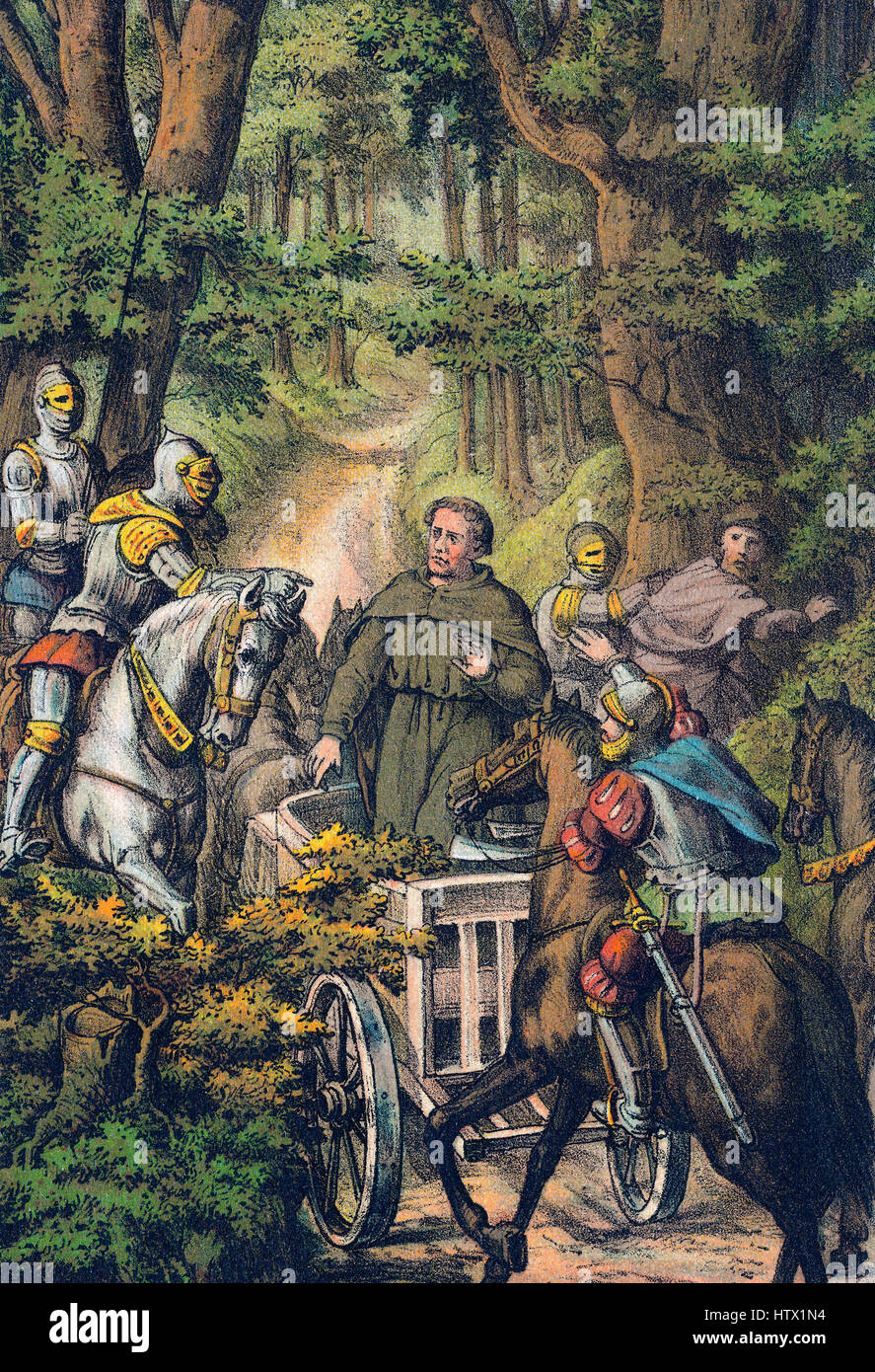 Martin Luthers Entführung auf die Wartburg, Deutschland, 1521 Stockfoto