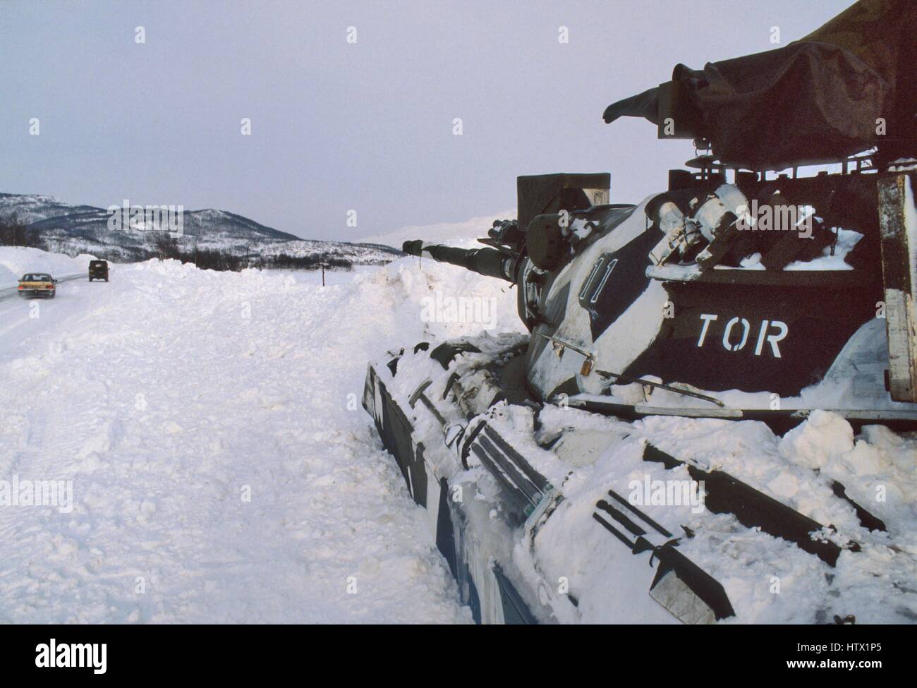 Norwegische Armee, M 60 Panzer während der Übungen der NATO Mobile Force bereit Intervention (AMF) Stockfoto Norwegische Armee, M 60 Panzer während der Übungen der NATO Mobile Force bereit Intervention (AMF) Stockfoto