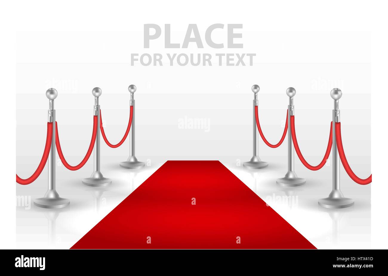 roten Event Teppich isoliert auf einem weißen Hintergrund. Vektor-illustration Stock Vektor