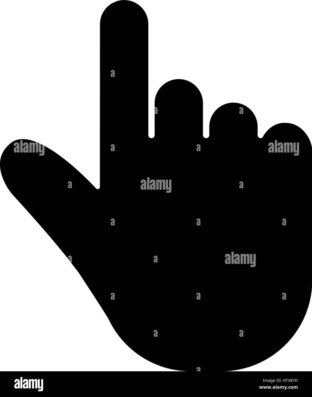 Hand-Cursor-Pfeil-Vektor-Symbol. Digitale Kommunikation Maus Klick, Symbol isoliert auf weißem Hintergrund. Trendige Wohnung Stil für Grafik-design Stock Vektor