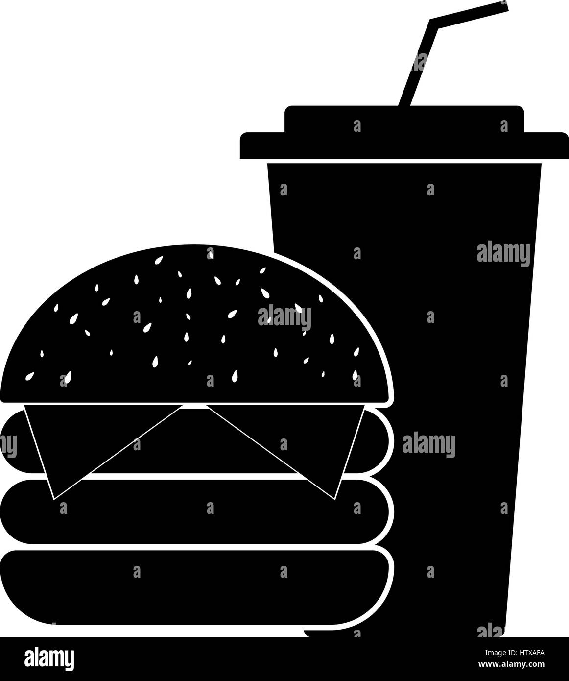 Fast-Food-Symbol auf dem weißen Hintergrund. Stock Vektor