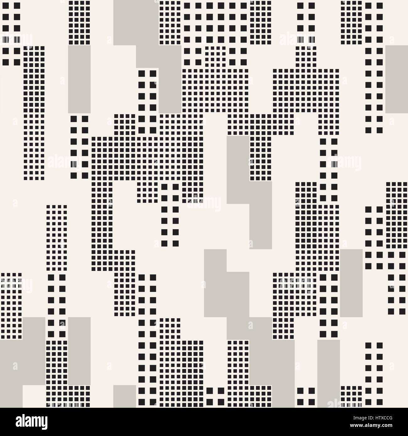 Endlosen abstrakten Hintergrund mit zufälliger Größe Quadrate. Vector Seamless Pattern. Stock Vektor