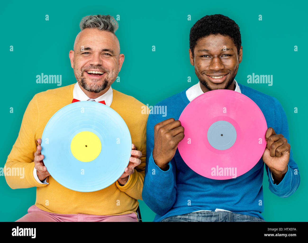 Menschen Freundschaft Vinyl-Retro-Klassik-Media-Entertainment Stockfoto