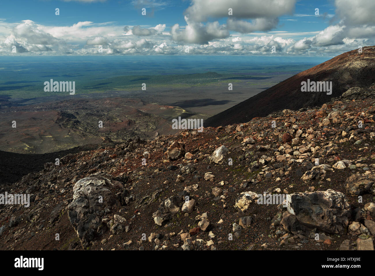 Norden Durchbruch große Tolbachik Fissur Eruption 1975 Stockfoto